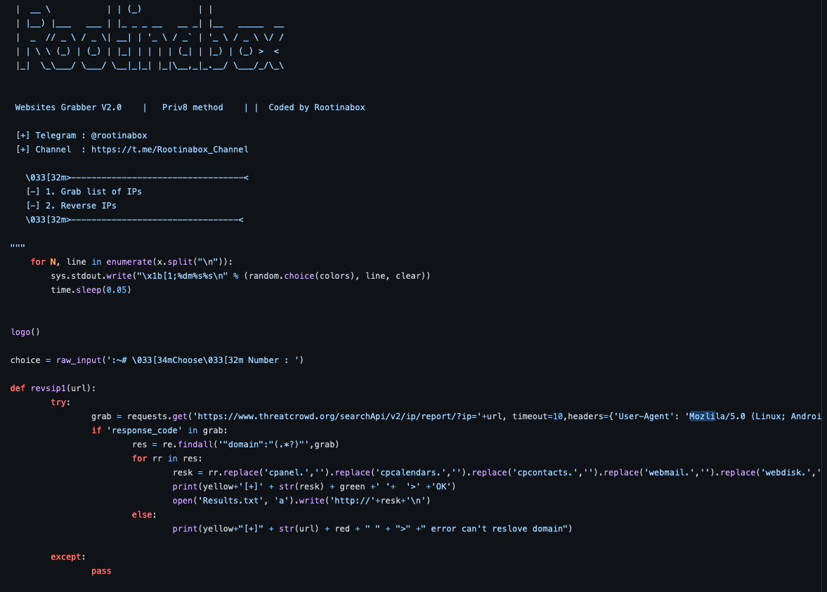 MozLila Code example